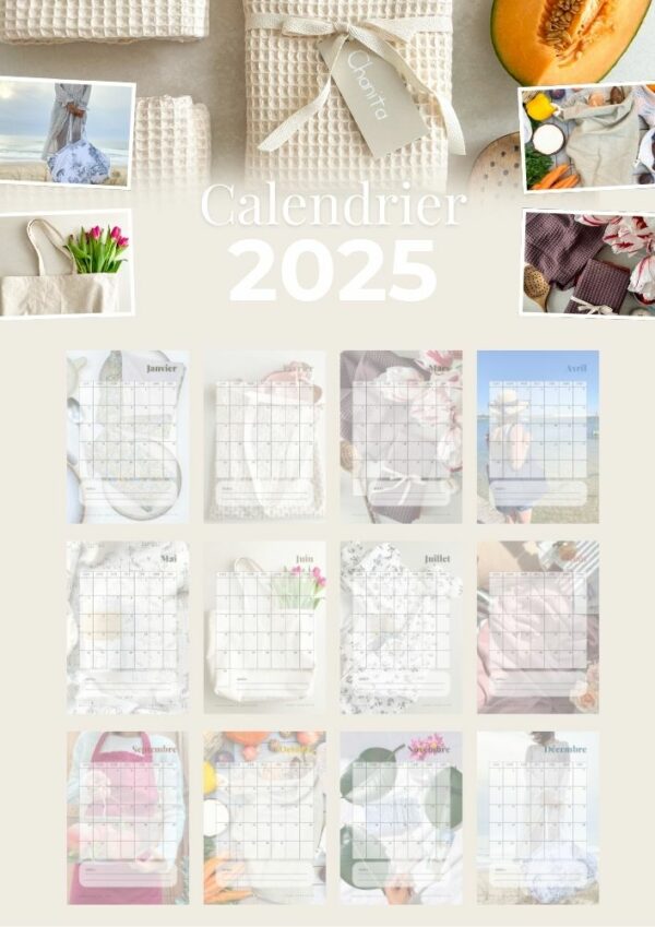 Calendrier 2025 gratuit